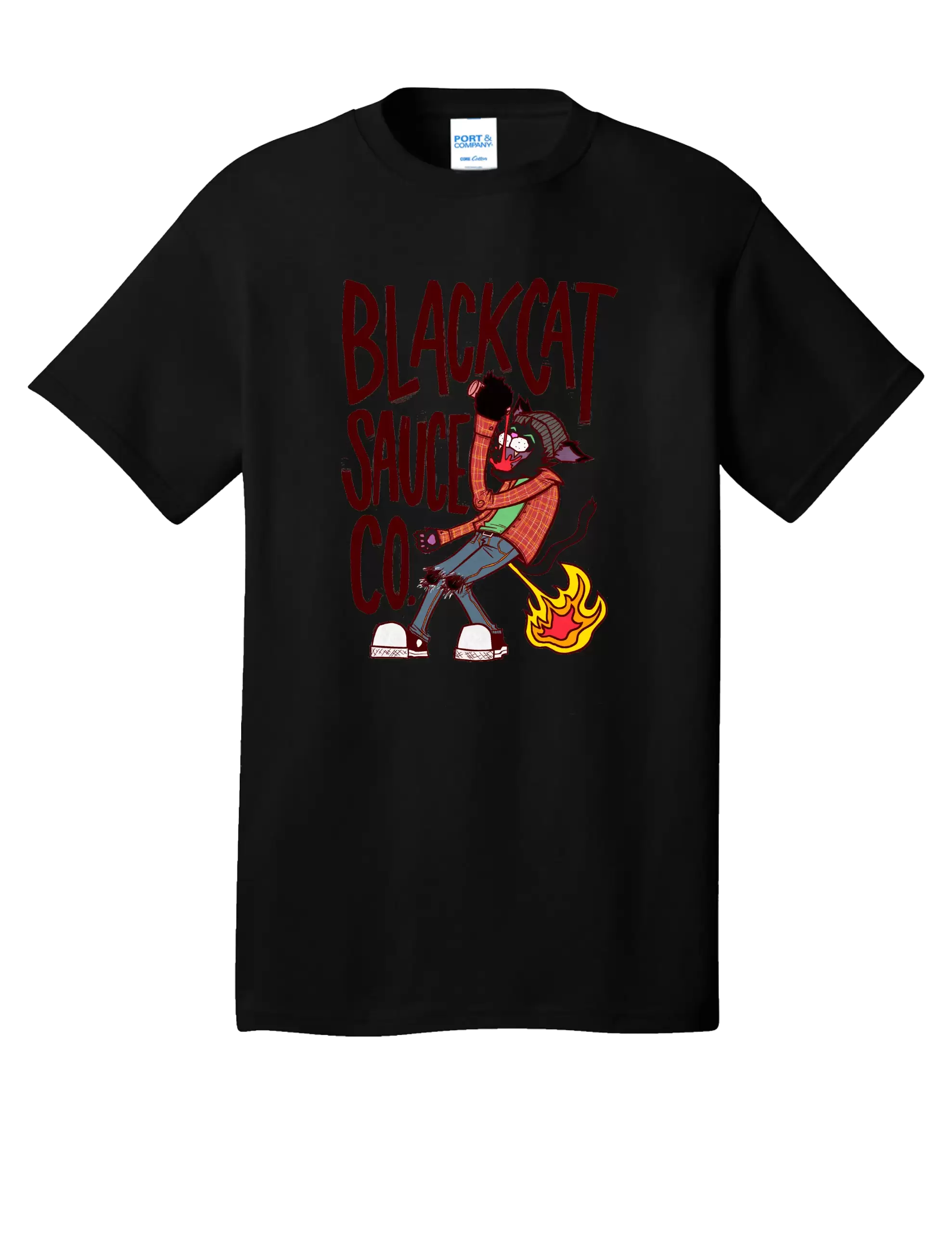 Black Cat Burg Text on Black